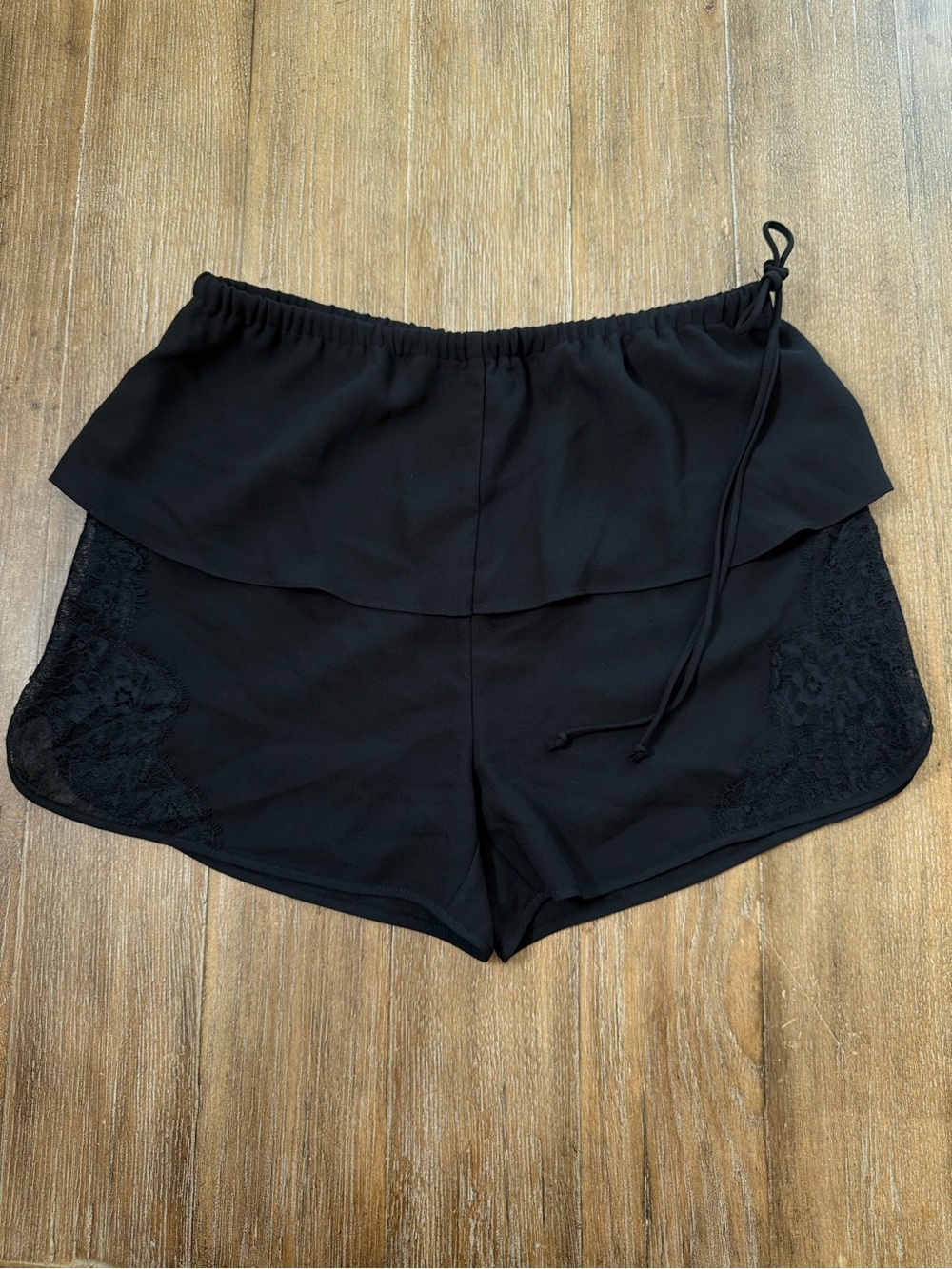 BCBG Black Lace Shorts XS sheer